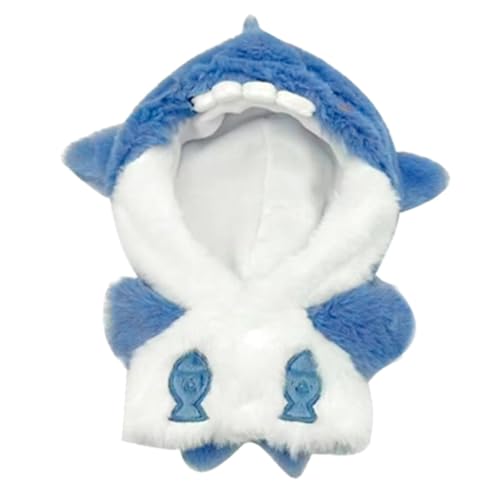 Puppenhai-Hoodie, Kinderpuppenkleidung, Anime-Plüschkleidung, Puppenkleidungszubehör, 7,8 Zoll Dress Up Spielzeug, Shark Hoodie Anzug, süßes Puppen-Outfit für Puppen, weiches Puppenkostüm von Uonguon