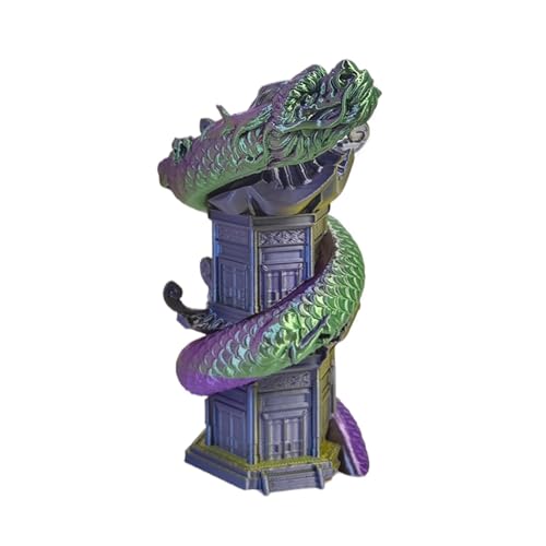 Uonguon 3D Printed Dragon Toy, Dragon and Tower Toy, Stress Relief Toys, Dragon Figures Toys, Executive Desk Decoration, Kids and Adults Toy, Stress Relief Desk Toy, 3D Printed Dragon Figure von Uonguon