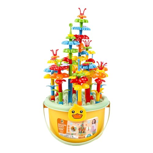 Uonguon Construction Toys for Girls, Flower Building Blocks, Educational Flower Blocks, Flower Garden Activity Set, Flower Design Building Blocks, Building Blocks 24.5x24.5x48cm for Toddler von Uonguon