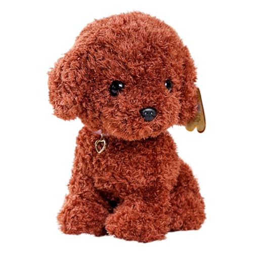 Uonguon Dog Plush, Curly Hair Stuffed Animal, Soft Brown Plushie Toy for Boys and Girls, 25cm, 7.09x7.87x9.84 inches, Adorable Puppy Doll, Dog, Brown, Cozy, Cute von Uonguon