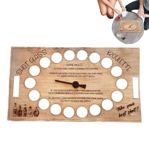 Uonguon Drinking Game Roulette, Wood Adult Games Roulette, Fun Roulette Shots, Drinking Games Night, Roulette for Adults, Parties Drinking Roulette, Roulette Shot Glass Game, Wooden Roulette Wheel, von Uonguon