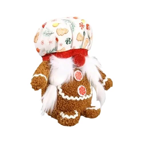 Uonguon Festive Gingerbread Plush Decor | Adorable Gingerbread Man Decor | Cute Christmas Stuffed Animals | GNOME Faceless Doll Plush for Desks and Bedside Tables | Perfect Holiday for Kids von Uonguon