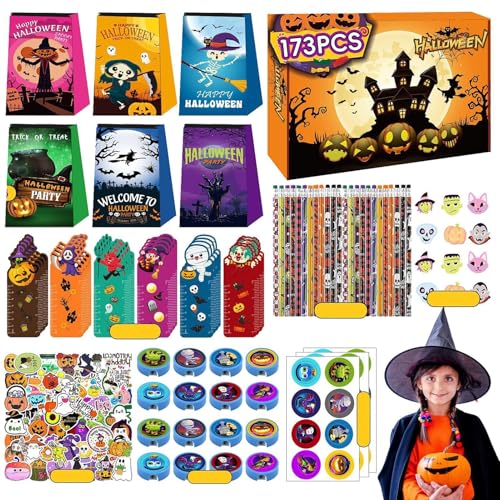 Uonguon Halloween Favors For Kids | 173PCS Toy Assortment Perfect For Trick Or Treating | Fun Halloween Classroom Prizes And Treasure Box Toys | Ideal For Halloween Parties And Celebrations von Uonguon