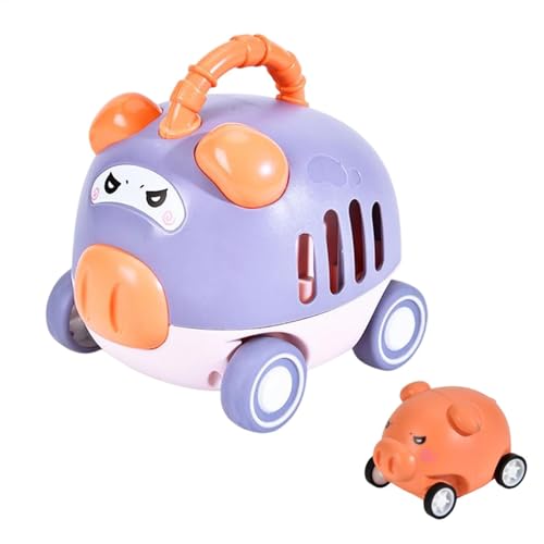 Uonguon Press and Go Car, Pressing Sliding Friction Vehicle, Animal Race Vehicle, Fine Motor Skills, Fun, Interactive Toy for Kids, Sturdy Construction, 4.33x4.33x3.54 Inches von Uonguon