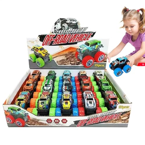 Uonguon Pull Back Race Car, 15X Colorful Interactive Friction Powered Vehicle Playset, Funny Racing Car,12.44x9.25x2.48 inchesfor Boys and Girls, Kids, Engaging Pullback Toy von Uonguon