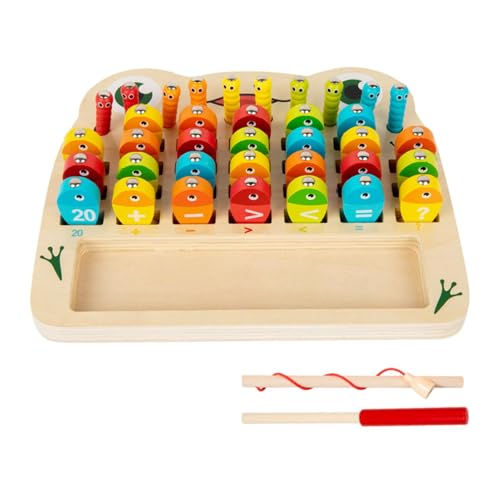 Uonguon Wooden Magnetic Fishing Game, Fine Motor Skill Toy, Creative Alphabet and Number Fish Catching Game, Enhances Counting and Early Learning, Fun Educational Activity for Kids von Uonguon