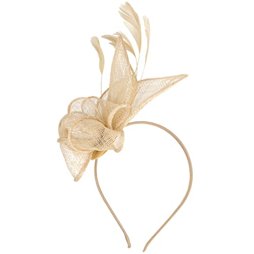 Fascinator Hut Damen Feder Haarschmuck mit Clip Hochzeit Tea Party Hüte Schleier Stirnband Haarband Kopfbedeckung für Mädchen Frau Karneval Kostüm Zubehör von Uonlytech