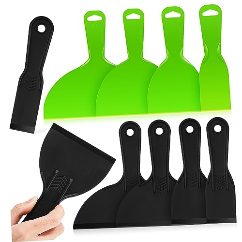 Uonlytech 10 STK Farb Schaber Set Schaber Für Die Wand Schwarze Kittspachtel Flache Kratzer Kleben Von Trockenbauspachteln Tapen Spachtelmasse Kittkratzer Rigipsplatten Für Wand Abs Plastik von Uonlytech