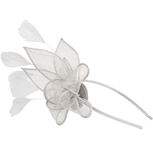 Brautschleier Fascinator Hut Haarschmuck mit Clip Tea Party Hüte Schleier Stirnband Haarband Kopfbedeckung für Frau Kostüm Zubehör Kopfhörer Stirnband von Uonlytech