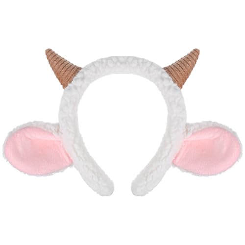 Uonlytech Schafohren Horn Stirnband Tier Schafe Kostümzubehör Horn Kostüm Stirnband Cartoon Kopfbedeckung Für Erwachsene Kinder Ausgefallene Cosplay Kopfbedeckung von Uonlytech