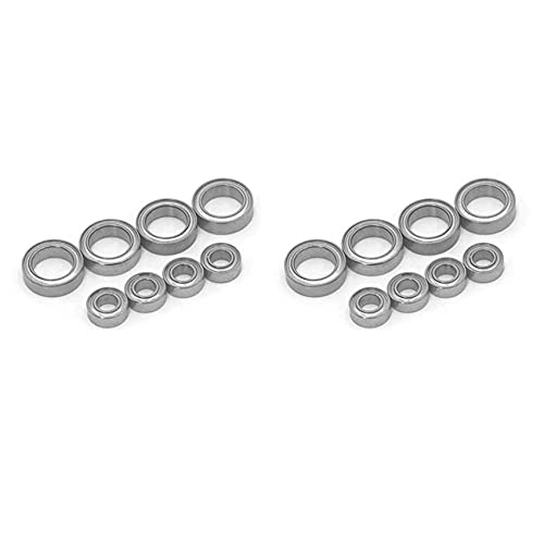 Uooduby 16 StüCke Lager 4X8X3Mm 8X12X3,5Mm für E18 1/18 RC Auto Teile A949 A959 A969 A979 A959-B von Uooduby