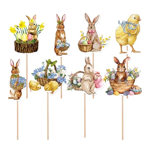 Cupcake-Topper Mit Osterhase, Cupcake-Dekoration Mit Peter-Rabbit, Cupcake-Topper Mit Ostermotiv, 32 Cupcake-Topper Mit h-ase, Osterdekorationen Für Kuchen Mit h-ase, Cupcake-Topper von Uoqpty