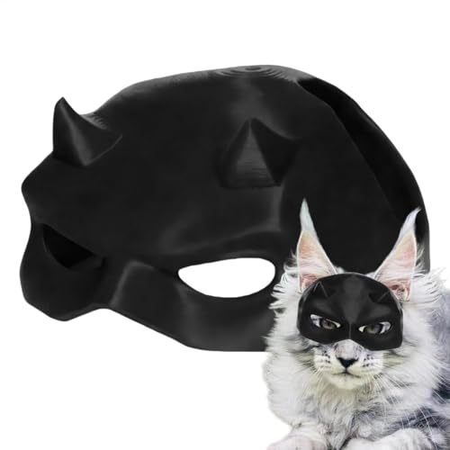 Uoqpty Halbgesichtsmaske für Haustiere, Katze, kreative Haustier-Kätzchen-Gesichtsabdeckung für Partys – Haustier-Kopfbedeckung, Gesichtsmaske, Haustier-Halloween-Gesichtsmaske für Kostümpartys, von Uoqpty