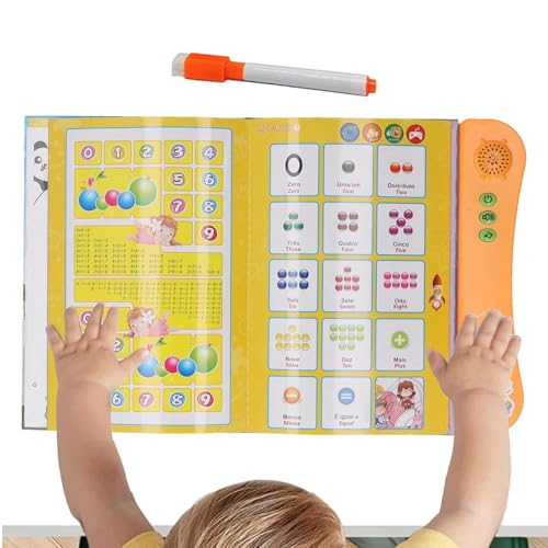 Uoqpty Interaktive elektronische Lernbücher, interaktive elektronische Lernbücher | Learning Sound Vorschulbuch | Kinder-Lernbuch mit englischen Buchstaben und Wörtern für Kinder, Mädchen und von Uoqpty