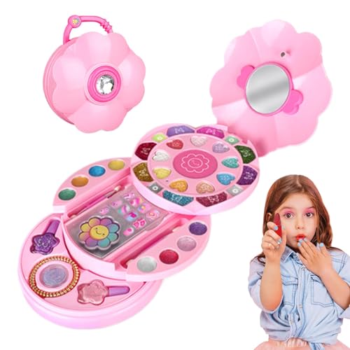 Uoqpty Kinder-Make-up-Set für Mädchen, Kinder-Make-up-Set, Spielzeug für Mädchen - Vortäuschen von Spielzeugen für waschbare echte Kosmetiksets | Waschbares echtes Make-up-Set, Anziehset für kleine von Uoqpty