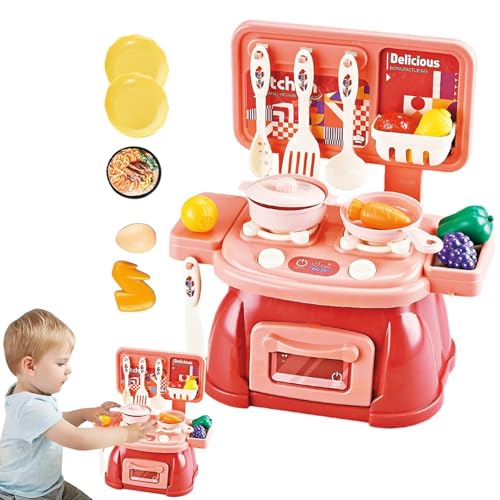 Uoqpty Küchenspielset - Kinderküche Rollenspielspielzeug mit Kochgeschirrzubehör,Interaktives und realistisches Essen, Kochen, Spielzeug, Lerngeschenk von Uoqpty