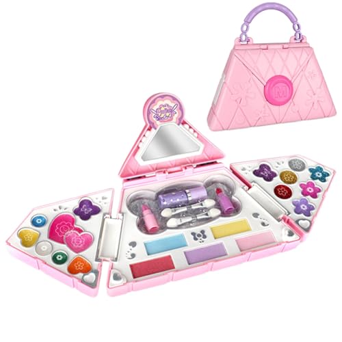 Uoqpty Waschbares Make-up für kleine Mädchen,waschbares Kinder-Make-up für Mädchenspielzeug | Waschbare Kits für -Mädchen-Rollenspielzeug | Echtes Make-up-Set, Anziehset für Weihnachten und von Uoqpty