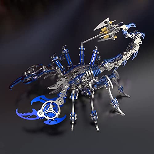 UpGLeuch 3D Skorpion Metall Puzzle Bunte Modell Kit,DIY 3D Puzzle Metall Erwachsene Skorpion mit Werkzeugsatz,Metall 3D Puzzle Modellbausatz Desktop Spielzeug Geschenke (Blau) von UpGLeuch