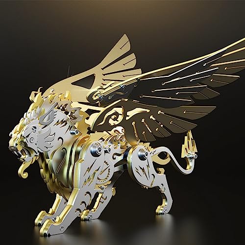 UpGLeuch Bunte 3D Metall Puzzle für Erwachsene, 3D Tiger Metal Modellbausatz, DIY 3D Metall Mechanisches Modell Erwachsener mit Werkzeugsatz, Desktop Spielzeug Geschenke für Erwachsene von UpGLeuch