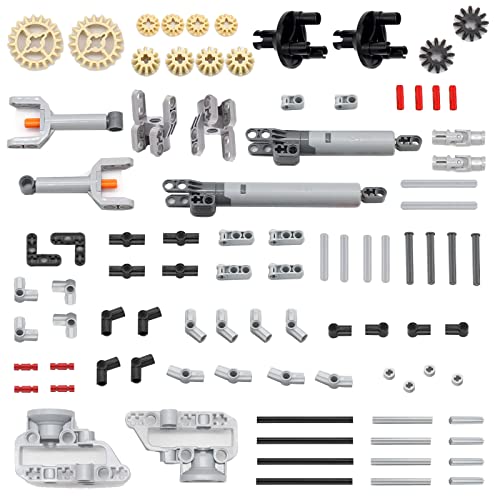 UpGLeuch 116Teile Technik Ersatzteile Set für Major Technik Set,Technik Aufhängung,Klemmbausteine Technik Getriebe und Technik Ersatzteile Verbinder,Stifte und Technik Hydraulik Pumpe von UpGLeuch