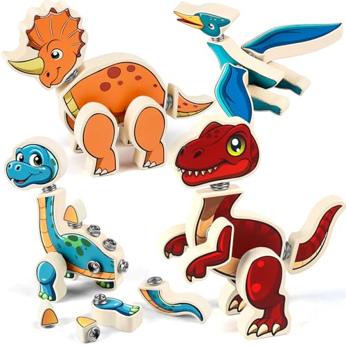 Uping Montessori Dinosaurier Spielzeug Demontage Dino Holzpuzzles Spielzeug Geschenk für Kinder 3 4 5 Jahre Jungen Mädchen Uping Montessori Dinosaurier Spielzeug Demontage Dino Holzpuzzles Spielzeug Geschenk für Kinder 3 4 5 Jahre Jungen Mädchen von Uping