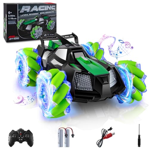 Uplayteck Ferngesteuertes Auto, 1/16 Fernbedienung Akrobatikauto, 2,4 GHz, 4WD Akrobatik-Stunt-Auto mit Fernbedienung und Lichtern, 360° Drehung, RC Car Spielzeug für Jungen Mädchen Kinder von Uplayteck