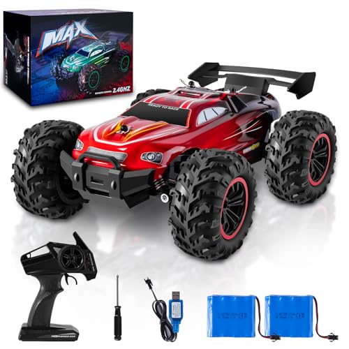 Uplayteck RC Cars Maßstab 1:18 - MAX 2,4 GHz ferngesteuerter Monstertruck, 4 übergroße Reifen, wiederaufladbare Batterien von Uplayteck