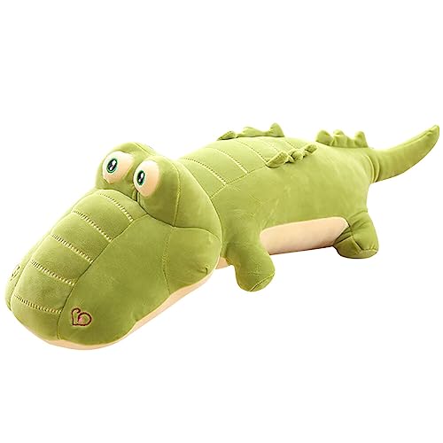 Krokodil Plüschtier Kuscheltier,40CM Groß Grün Krokodil Stofftier Flauschiges Alligator Plüsch Spielzeug Ausgestopftes Tier Spielzeug Dekokissen Geburtstag Geschenk für Kleinkinder Jungen Mädchen von Uposao