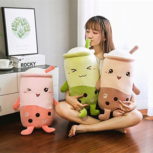 Uposao 50CM Bubble Tea Plüschtier, Plüsch Kissen Milchtee Softpuppe Teetasse Kissen Gefüllte Umarmungskissen Kuscheltiere Schlafkissen Plüschpuppen Kinderspielzeug Geburtstagsgeschenk,Grün von Uposao