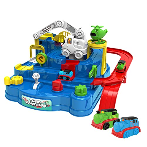 Uposao Abenteuer Autopark Spielzeug für Kinder ab 3 4 5 6 7 Jahre Track Cars Spielzeug Kinder Jungen Mädchen Rail Car Spielzeug Autobahnen Abenteuer Vorschule Lernspielzeug Car Adventure Track Toy von Uposao