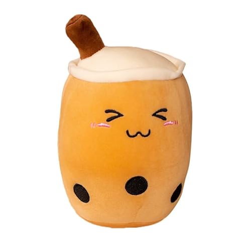 Uposao Bubble Tea Plüschtier Kuscheltier, 24CM Cartoon Plüsch Puppen Lustiges Kissen Milchtee Softpuppe Teetasse Kissen Kinderspielzeug Geburtstagsgeschenk Für Kinder Mädchen,Braun #2 von Uposao