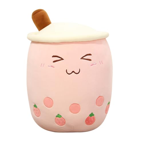 Uposao Bubble Tea Plüschtier Kuscheltier, 24CM Cartoon Plüsch Puppen Lustiges Kissen Milchtee Softpuppe Teetasse Kissen Kinderspielzeug Geburtstagsgeschenk Für Kinder Mädchen,Rosa von Uposao