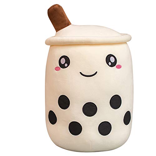 Uposao Bubble Tea Plüschtier Kuscheltier, 24CM Cartoon Plüsch Puppen Lustiges Kissen Milchtee Softpuppe Teetasse Kissen Kinderspielzeug Geburtstagsgeschenk Für Kinder Mädchen,Weiß von Uposao