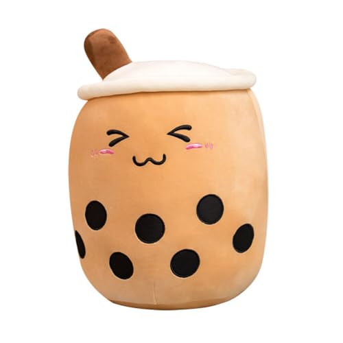 Uposao Bubble Tea Plüschtier Kuscheltier, 35CM Cartoon Plüsch Puppen Lustiges Kissen Milchtee Softpuppe Teetasse Kissen Kinderspielzeug Geburtstagsgeschenk Für Kinder Mädchen,Braun #2 von Uposao