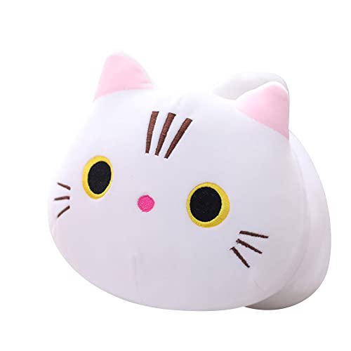 Uposao Katze Plüschtier, 35CM Kawaii liegend Katze Tier Puppe Kuscheltiere Stofftier Tier Plüschkissen Weiches Gefülltes Wurfkissen Spielzeug Geschenk zum Geburtstag für Kinder Mädchen Jungen,Weiß von Uposao