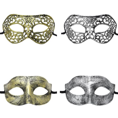 Uposao Maskerade Retro Gesichtsbedeckung Venezianische Maske Vintage Kostüm Karneval Maske für Damen Herren Kostüm Cosplay Abschlussball Karneval Zubehör von Uposao