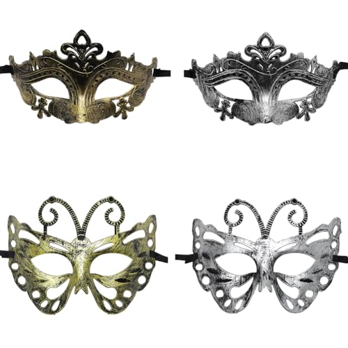 Uposao Maskerade Retro Gesichtsbedeckung Venezianische Maske Vintage Kostüm Karneval Maske für Damen Herren Kostüm Cosplay Abschlussball Karneval Zubehör von Uposao