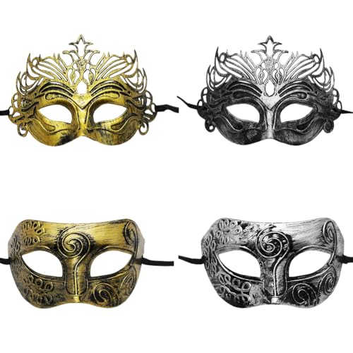 Uposao Maskerade Retro Gesichtsbedeckung Venezianische Maske Vintage Kostüm Karneval Maske für Damen Herren Kostüm Cosplay Abschlussball Karneval Zubehör von Uposao