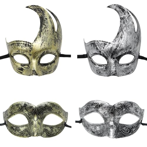 Uposao Maskerade Retro Gesichtsbedeckung Venezianische Maske Vintage Kostüm Karneval Maske für Damen Herren Kostüm Cosplay Abschlussball Karneval Zubehör von Uposao