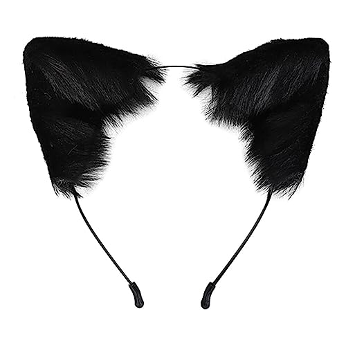 Uposao Plüsch Wolfsohren Katzenohren Haarreif Fuchs Wolf ohren Stirnband Haarnadel Haarnadel Haarschmuck Halloween Weihnachten Kostüm Anime Cosplay Mädchen Damen von Uposao