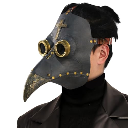 Pestdoktor Vogelmaske Lange Nase Schnabel Cosplay Maske Halloween Maske Halloween Kostüm Requisiten Maske für Weihnachten Festival Party Dress Up Cosplay von Upriver