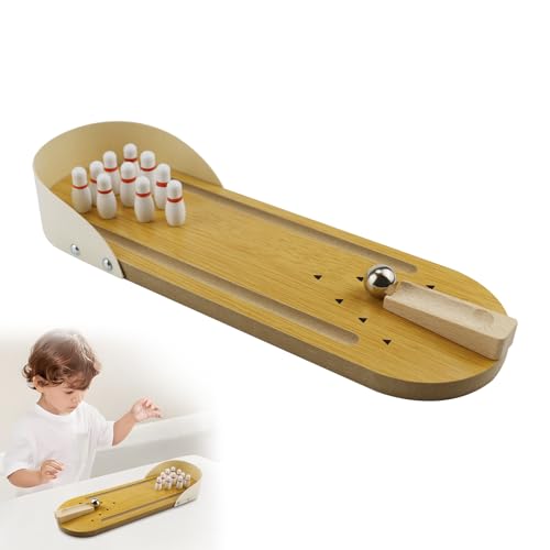 Tisch Bowling Set, Mini Desktop Bowling, Mini Bowling, Kegelspiel für Kinder, Tischbowling Lernspielzeug, Perfekt für Kinderspiele, Partys, Weihnachtsstrümpfe von UptVin