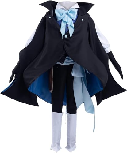 Cosplay-Kostüm für Erwachsene und Herren, schwarzer Umhang und blaue Weste, komplettes Set, Zubehör im Lieferumfang enthalten, Halloween-Outfit, Verkleidung von UqaBs