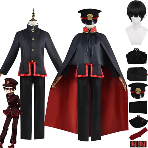 UqaBs Anime Toilet-Bound Hanako Kun Cosplay Kostüm Outfit Yashiro Nene Uniform Cape Komplettset Halloween Karneval Party Dress Up Anzug mit Hut Perücke von UqaBs