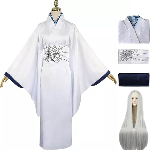 UqaBs Damen Dämonentöter-Cosplay-Kostüm mit Perücke, Spinnen-Rui-Kimono-Outfit, Ruis-Schwester, Anzug, Halloween-Party, Strickjacken-Robe von UqaBs