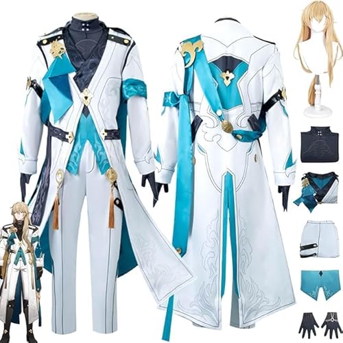 UqaBs Honkai Star Rail Luocha Cosplay Kostüm Outfit Spielzeugfigur Kafka Weißer Uniformmantel Komplettset Halloween Karneval Party Dress Up Anzug mit Perücke von UqaBs