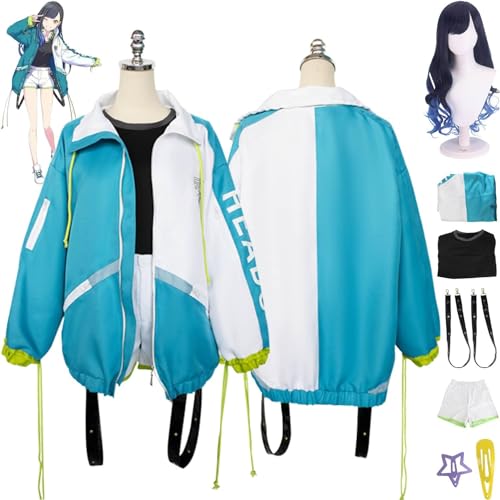 UqaBs Projekt Sekai Bunte Bühne Shiraishi A Cosplay Kostüm Outfit Spielfigur Ootori Emu Uniform Komplettset Halloween Anzug mit Haarspangen Perücke von UqaBs