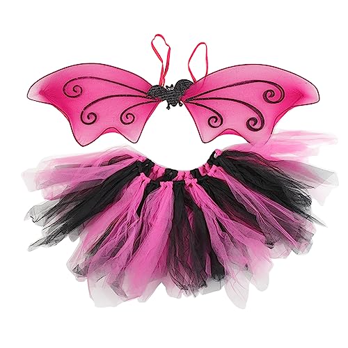 Fledermaus-Kostüm-Set für Mädchen, Flügel-Tutu-Rock mit Stirnband, Cosplay-Kostüme für Halloween, Verkleidungspartys, Geschenk-Kostüm-Set für Mädchen, Flügel-Tutu-Rock, Stirnband, Cosplay-Kostüme Fledermaus-Kostüm-Set für Mädchen, Flügel-Tutu-Rock mit Stirnband, Cosplay-Kostüme für Halloween, Verkleidungspartys, Geschenk-Kostüm-Set für Mädchen, Flügel-Tutu-Rock, Stirnband, Cosplay-Kostüme von Uqezagpa
