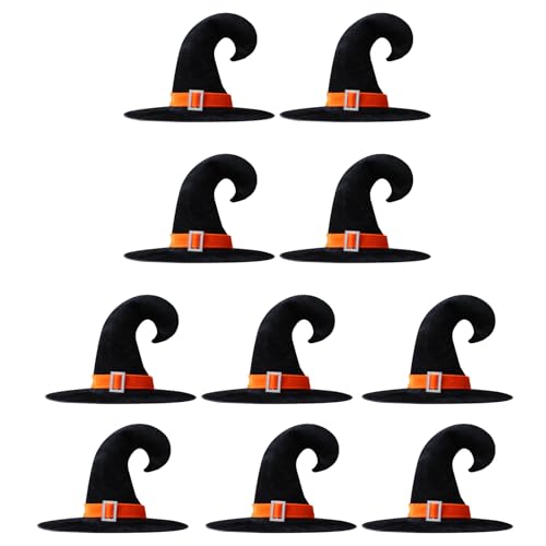 Uqezagpa 10 Stück Halloween Hexenhut Bequeme Maskeraden Party Kopfbedeckungen Weicher Stoff Zauberer Kostüm Zubehör Hexenkostüm für Frauen Uqezagpa 10 Stück Halloween Hexenhut Bequeme Maskeraden Party Kopfbedeckungen Weicher Stoff Zauberer Kostüm Zubehör Hexenkostüm für Frauen von Uqezagpa