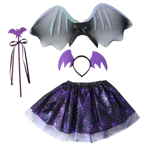 Uqezagpa 4-teiliges Fledermaus-Kostüm für Kinder, inklusive Flügel-Stirnband, Rock, Zauberstab für Kinder, Geburtstag, Halloween, Karneval, Weihnachten, Cosplay, Halloween, Requisiten Uqezagpa 4-teiliges Fledermaus-Kostüm für Kinder, inklusive Flügel-Stirnband, Rock, Zauberstab für Kinder, Geburtstag, Halloween, Karneval, Weihnachten, Cosplay, Halloween, Requisiten von Uqezagpa